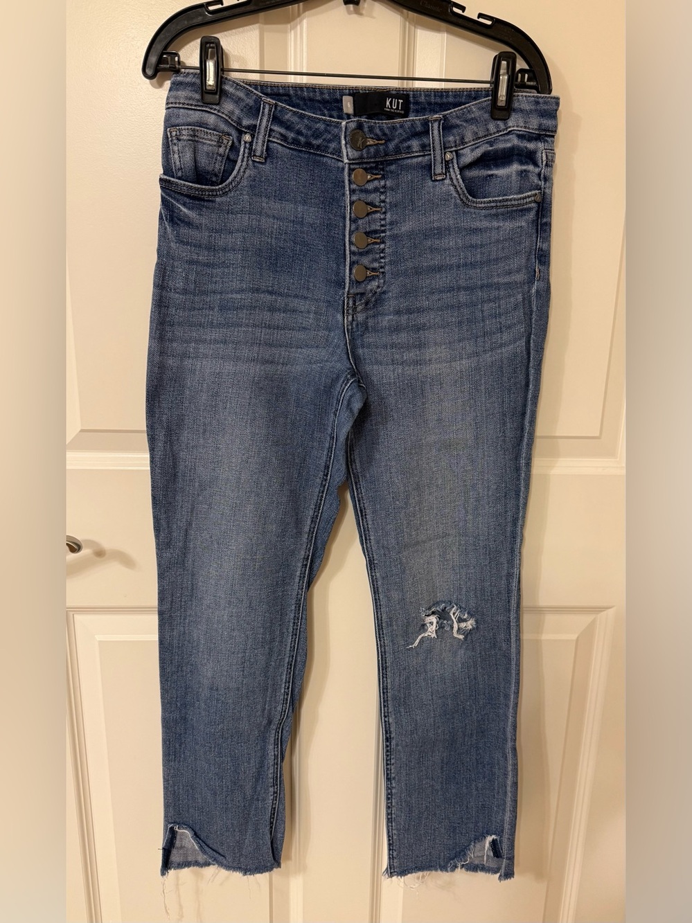 Kut From The Kloth Reese Jeans Women's 6 High Rise Straight Leg EUC Logo Classic